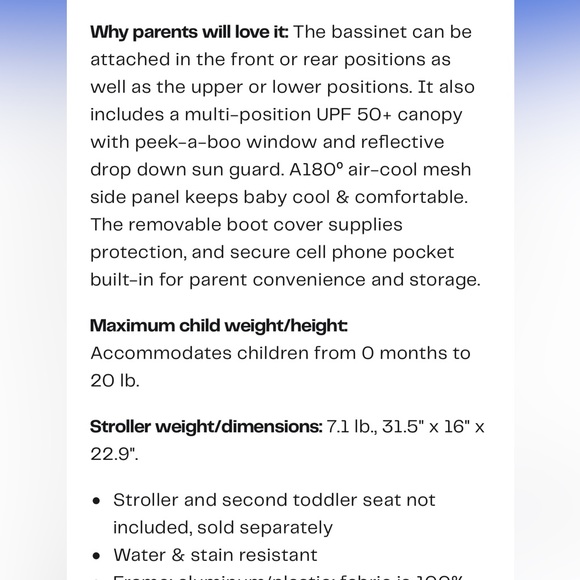 Venice child bassinet attachment for stroller - Picture 6 of 6